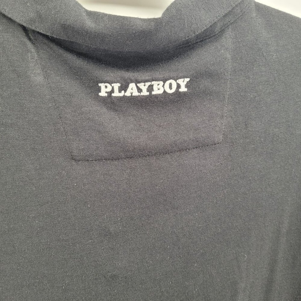 John varvatos Mens small black polo shirt short sleeve collared cotton Playboy - Picture 6 of 9